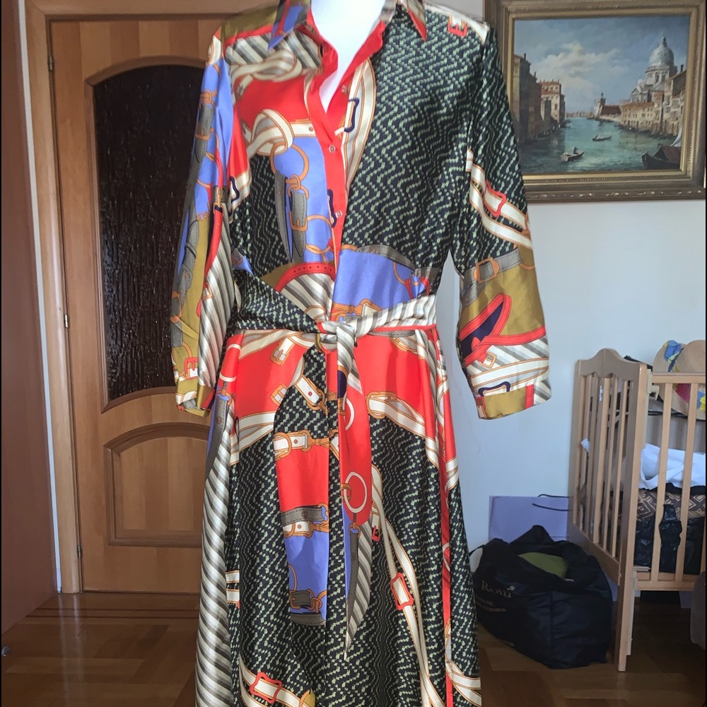 Zara multi  Gucci style shirt dress oversized -XL-